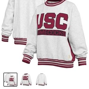 Pressbox White and Maroon USC Gamecocks Sweatshirt